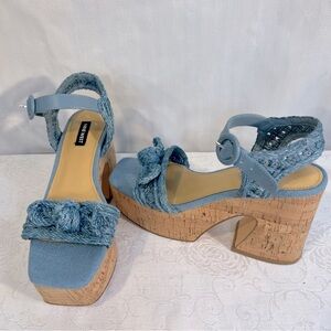 Nine West Blue Platform Sandals